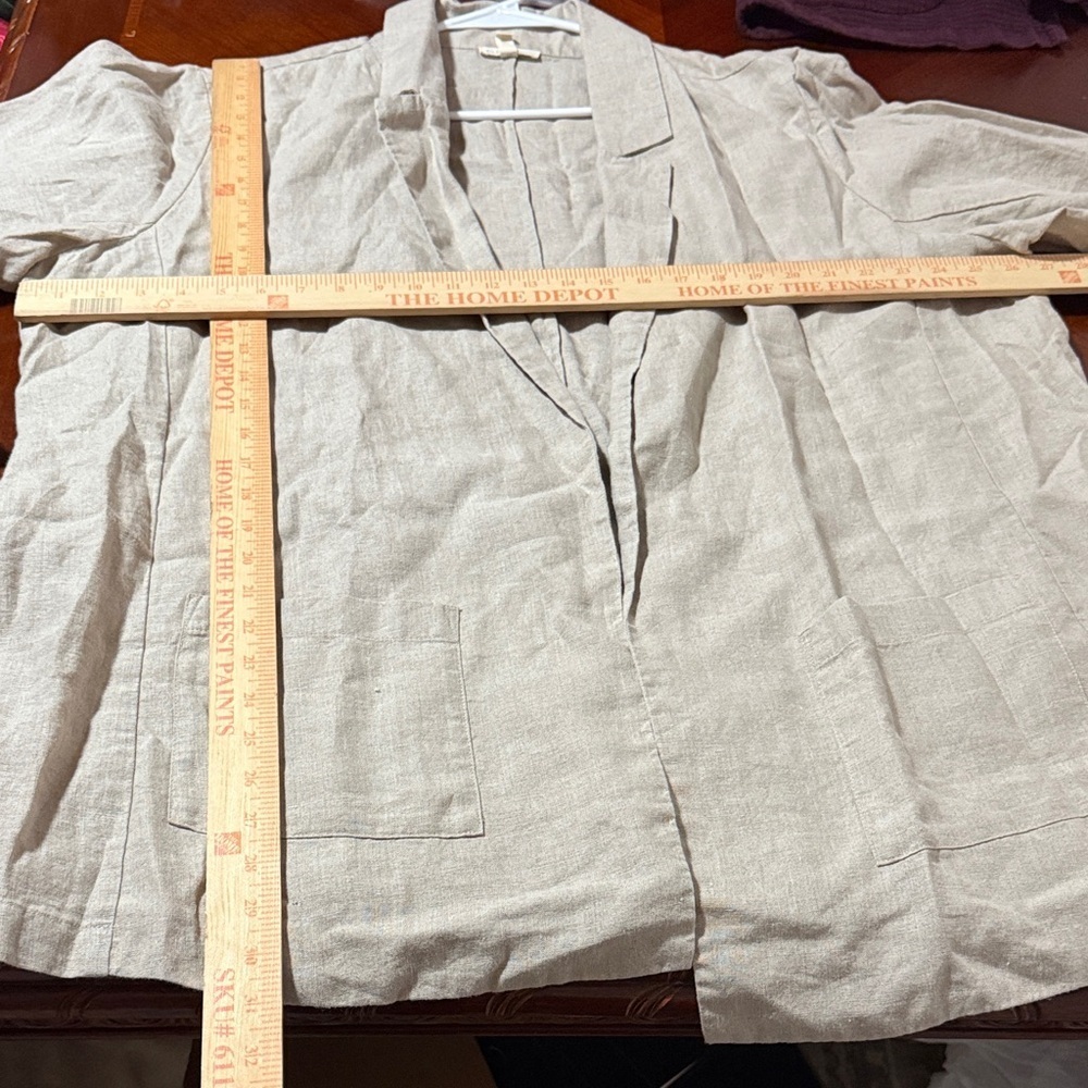 Eileen fisher Sz 3X organic linen Beige Casual Jacket natural fiber - Picture 8 of 9